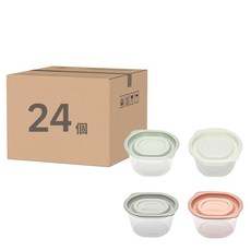 Cimelax Cook Bop 可微波冷凍保鮮盒 275ml, 綠色 + 粉色 + 白色 + 灰色, 24個