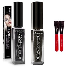 divaderme 睫毛增長液 + 眉毛增長液 濃縮咖啡棕 + 紅色刷具 2件組, 1個, 睫毛 + 眉毛 + 刷具 2件