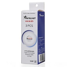 하이러닛 3STAR 프리미엄 ABS 40+ 시합 탁구공, 화이트, 3개입, 1개