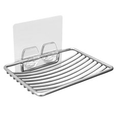 Easy 易立家 304不鏽鋼肥皂架, 12cm長 8.5cm寬, 透明色貼片, 1個