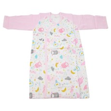 PUKU 藍色企鵝 紗布反袖印花肚衣 60cm 100%棉紗布, 粉眠羊