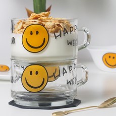 Happy Weekend麥片杯 450ml, 4個, 混合顏色