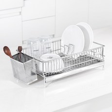 LOGIN Monica 全不鏽鋼迷你碗盤瀝水架 託盤型, 1層, 單一顏色