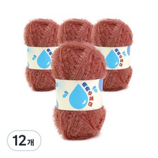 쎄비 촉촉 수세미 뜨개실, 살몬브라운, 12개