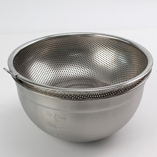 Kitchen9 不鏽鋼洞洞攪拌碗+洗菜瀝水籃, 單色