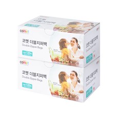 코멧 더블 지퍼백, 소(S), 120개입, 2개