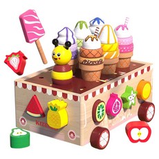 KIZELLO 幼兒小肌肉發展冰淇淋水果餐車, 1個, 混合色