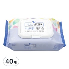 샤인 러브레터 프리미엄 물티슈 캡형, 20매, 40개
