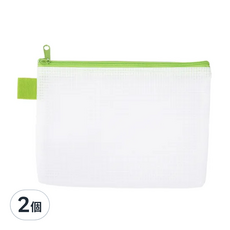 Lan CHYn 連勤牌文具 環保無毒夾網袋 A5 LCM-A5 G PEVA, 綠色, 2個