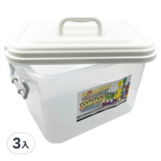 迷你 傑克手提收納箱 - 輕巧手提設計 透明易於辨識, 24x17x12cm, 顏色隨機, 3入