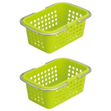 inomata 日本衛浴收納籃 棕色塑膠收納籃, 綠色