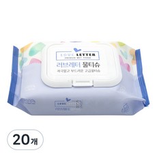 샤인 러브레터 프리미엄 물티슈 캡형, 20매, 20개