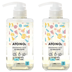 ATONO2 奶瓶餐具清潔劑 無香味, 480g, 2瓶