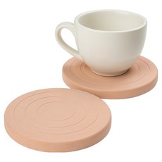 오르비아 규조토 컵받침 티코스터, 핑크, 2개