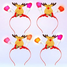 LED可愛魯道夫造型髮箍, 4個, 混色