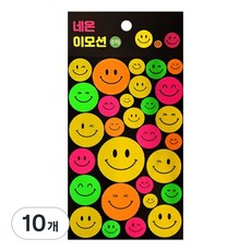엠에스코퍼레이션 네온 이모션 스티커 6p, 혼합색상, 10개