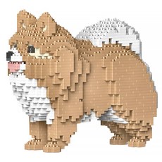 JEKCA 小型博美犬積木, 白色 + 黃色, 1個