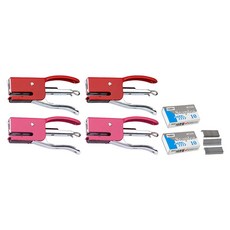 鯨魚釘書機 2款 + 10號釘書針 1000p 套組, 紅色, 粉紅色, 2套