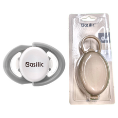 Basilic 貝喜力克 櫻桃型安撫奶嘴 存在主義 M 附防塵蓋 + 可掛式奶嘴收納盒 奶茶色, 6個月以上, 灰色, 1組