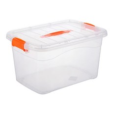 糖果色手提收納箱 帶滑輪, 透明, 1個