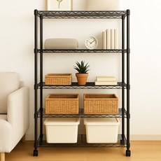 코멧 5단 메탈랙 900 x 350 x 1500mm, 블랙