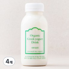 유니드마이요거트 유기가공식품 인증 드링크 가당, 180g, 1개입, 4개