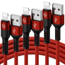 SINJIMORU iPHONE高速充電線, 2m, 紅色