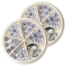 花朵混合水鑽美甲飾品組 KN-P107, 混色(KN-P1072), 2個