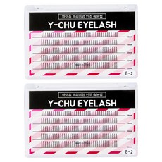 y-chu 頂級單株局部假睫毛 5款 x 40p 套組 B-2-1, 黑色, 2個