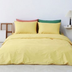 아망떼 코펜하겐 면 홑겹 이불커버, 옐로우