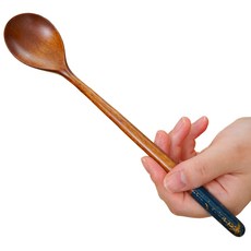 칠몽 참박달나무 금수강산 옷칠 숟가락 22cm, 파랑, 1개, 단품