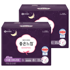 GOODFEEL 夜用蝶翼型衛生棉, 超長夜用型(42cm), 8片, 2包
