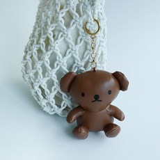 Mania Little Miffy PU Boris 玩偶鑰匙圈, 10cm, 1個, 棕色