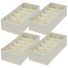 comet 12格內衣褲整理收納盒, 米色, 4個