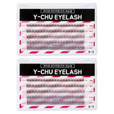 y-chu 高級分段式假睫毛 11mm B-3-5, 黑色, 400個
