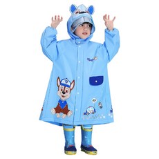 立體可愛卡通兒童雨衣，防水雨披, 藍色汪汪狗, XL, 1件