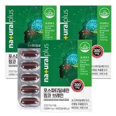 내츄럴플러스 포스파티딜세린 징코 브레인 60g, 60정, 3개