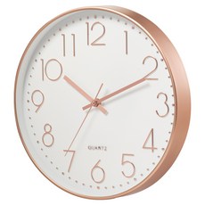바이아 무소음 벽시계 20cm, 로즈골드
