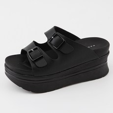 Dangolunni 女款雙釦帶厚底拖鞋