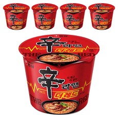 신라면 더레드 큰사발면 117g, 5개