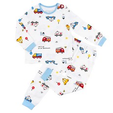 Maykids 男童款彩虹車車30支棉9分袖家居服套裝