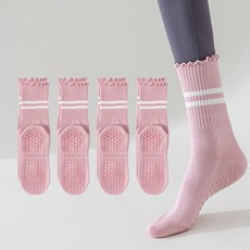 에이빈 여성용 논슬립 무압박 요가 필라테스 양말 4족