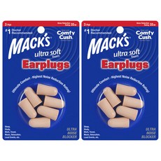 MACK'S 柔軟泡棉超柔軟防噪音耳塞 6入, 3副, 2個