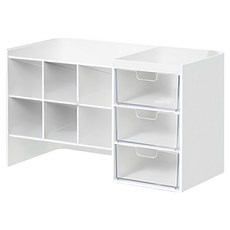 SYSmAX 蜂巢式桌面抽屜收納置物架2.0 網格設計 可堆疊, 白色 + 透明, 1個