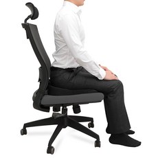 DAEHAN 端正姿勢記憶棉臀部體重分散學習坐墊, 黑色