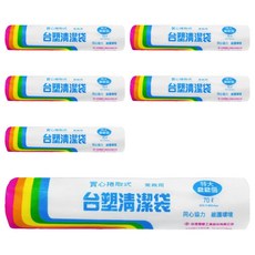 台塑 實心捲取式清潔袋 業務用 特大(800 x 900mm) 透明 22張, 70L, 6捲