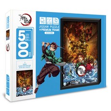 Toynpuzzle 鬼滅之刃無限列車篇拼圖+相框組, 1套, 混色, 500件