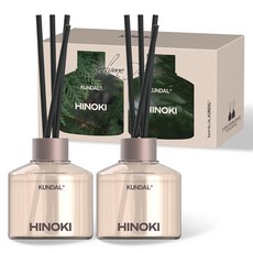 KUNDAL 昆黛爾 家用香薰擴香瓶+擴香棒組, 扁柏木質香, 400ml, 1組
