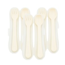 Simba 小獅王辛巴 美味兒童叉匙組, 叉子+湯匙, 清新香草 米白色, 3組