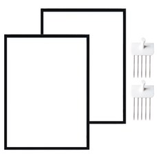 室內裝飾木質相框 2入 + 無痕掛鉤 2入, 黑色